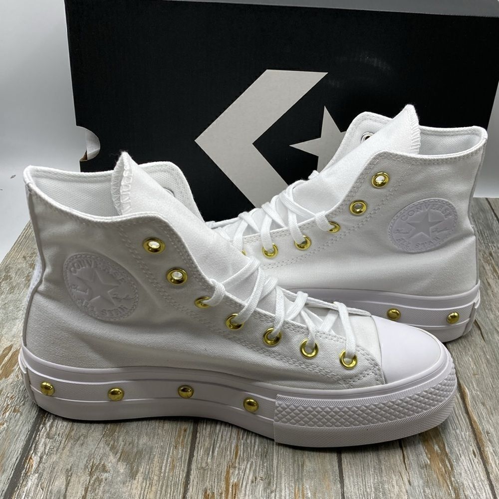 Converse Chuck Taylor All Star Lift Platform Star Studded Sneakers Shoes Size 8 - Picture 5 of 16